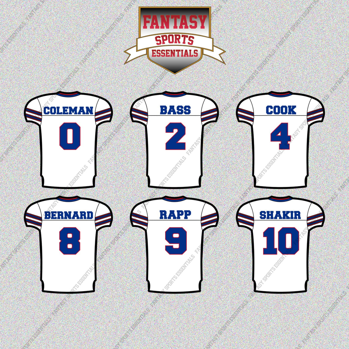Buffalo Bills 2025 Away Jersey Glossy Stickers (Choose Your Player) Page 1