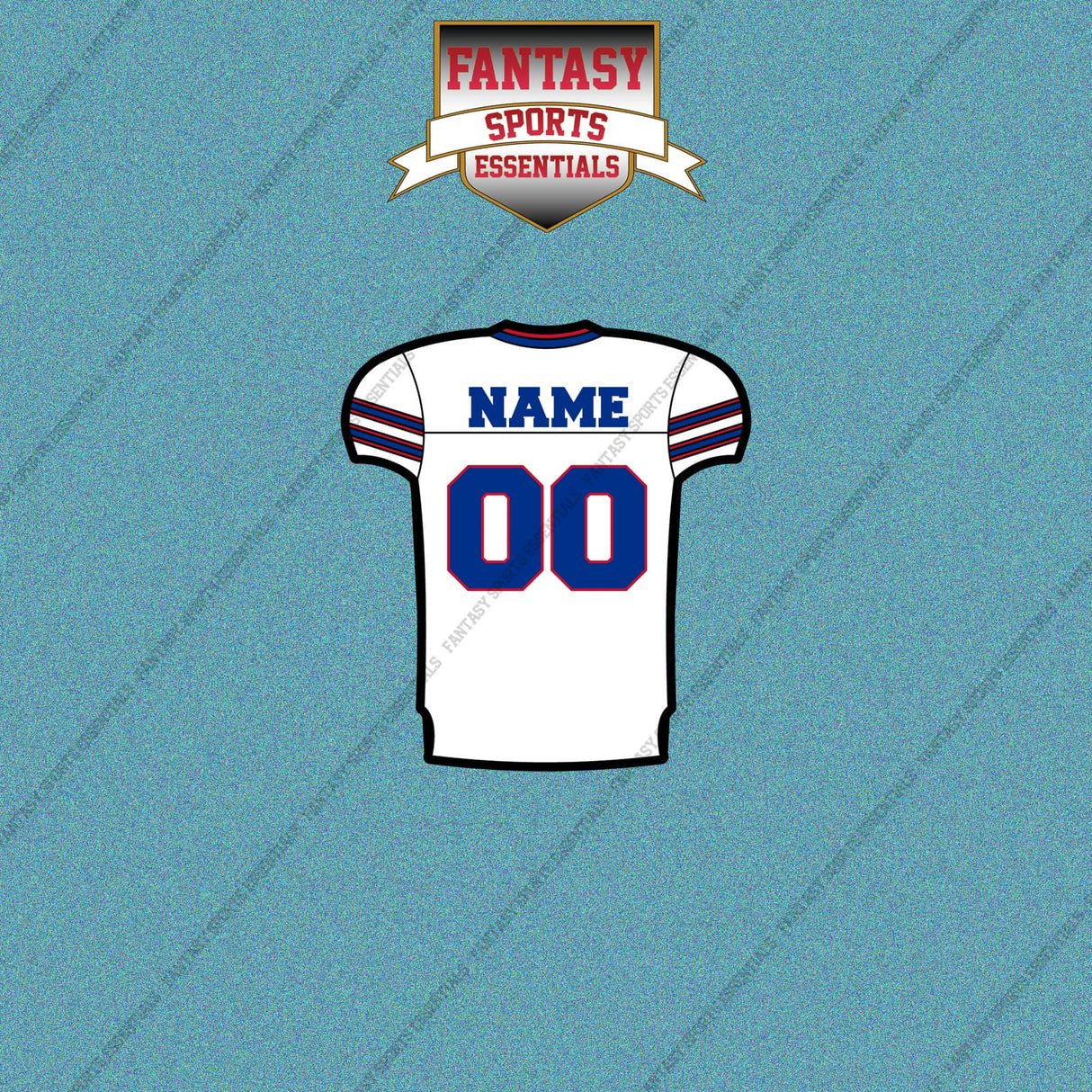 Buffalo Bills Personalized Current Away Jersey Car Decals
