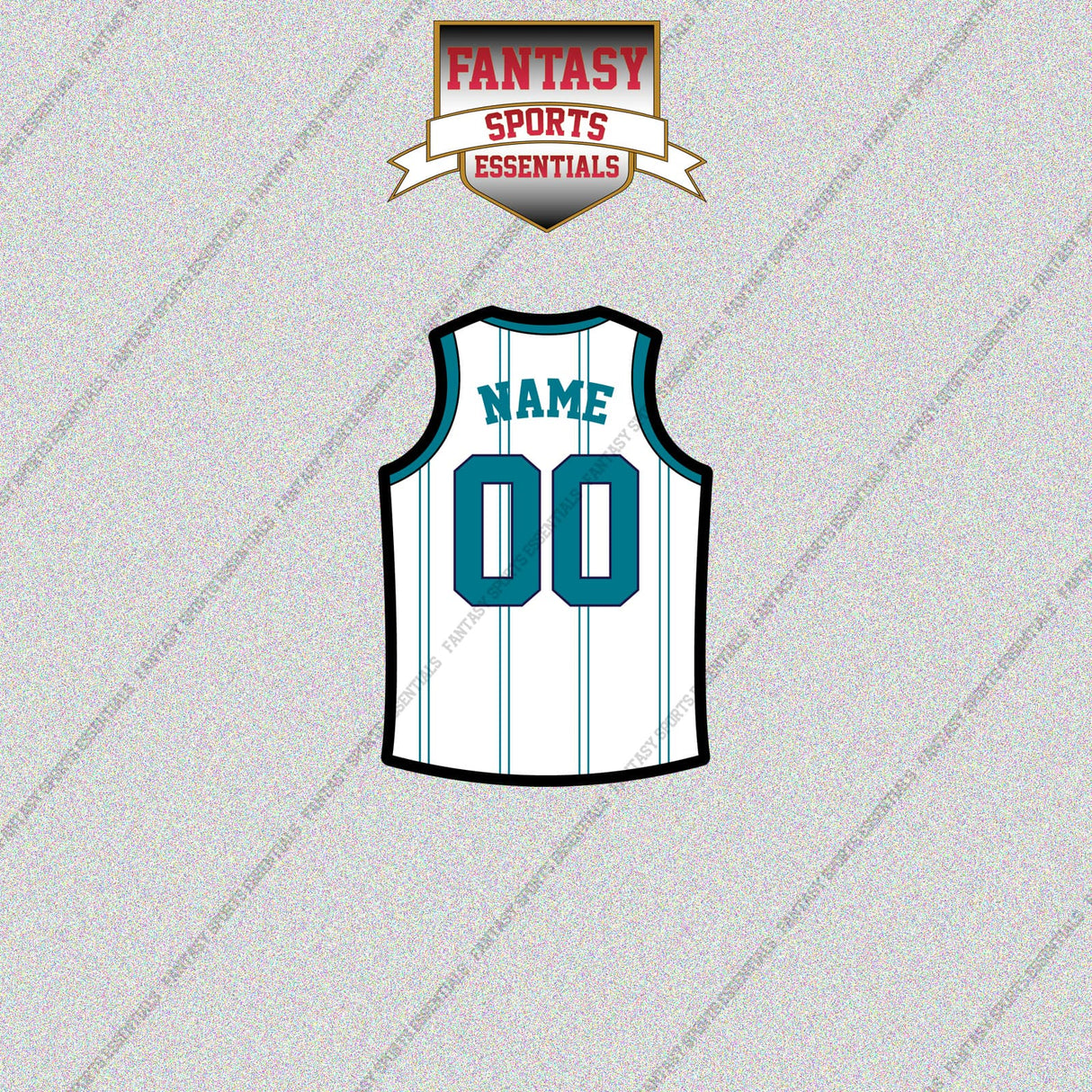 Charlotte Hornets Personalized Current Away Jersey Glossy Stickers