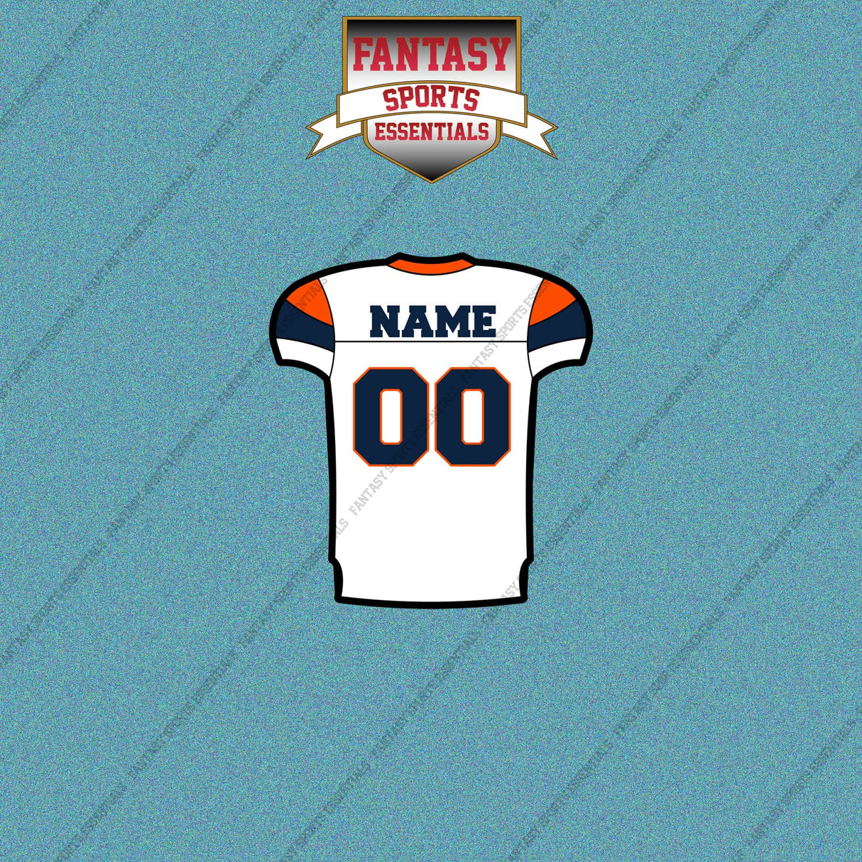 Denver Broncos Personalized Current Away Jersey Car Decals