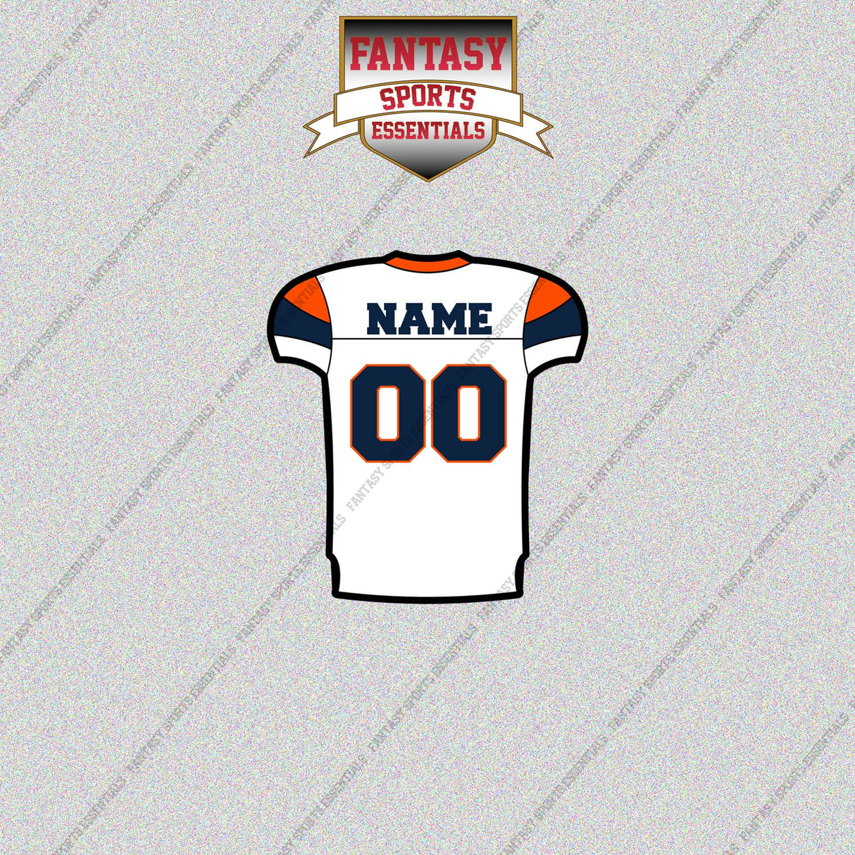 Denver Broncos Personalized Current Away Jersey Glossy Stickers