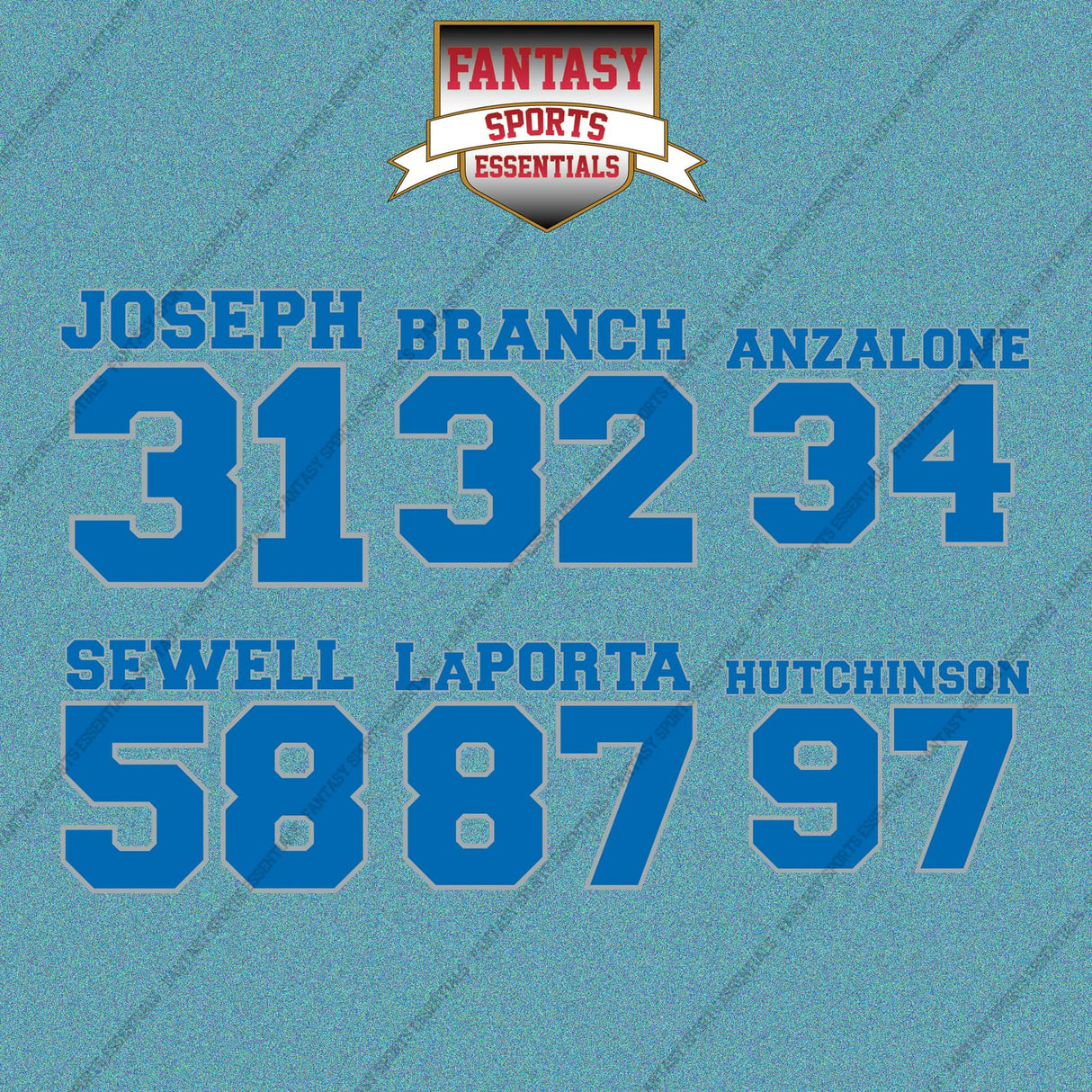 Detroit Lions 2025 Name and Number Car Decals (Choose Your Player) Page 2