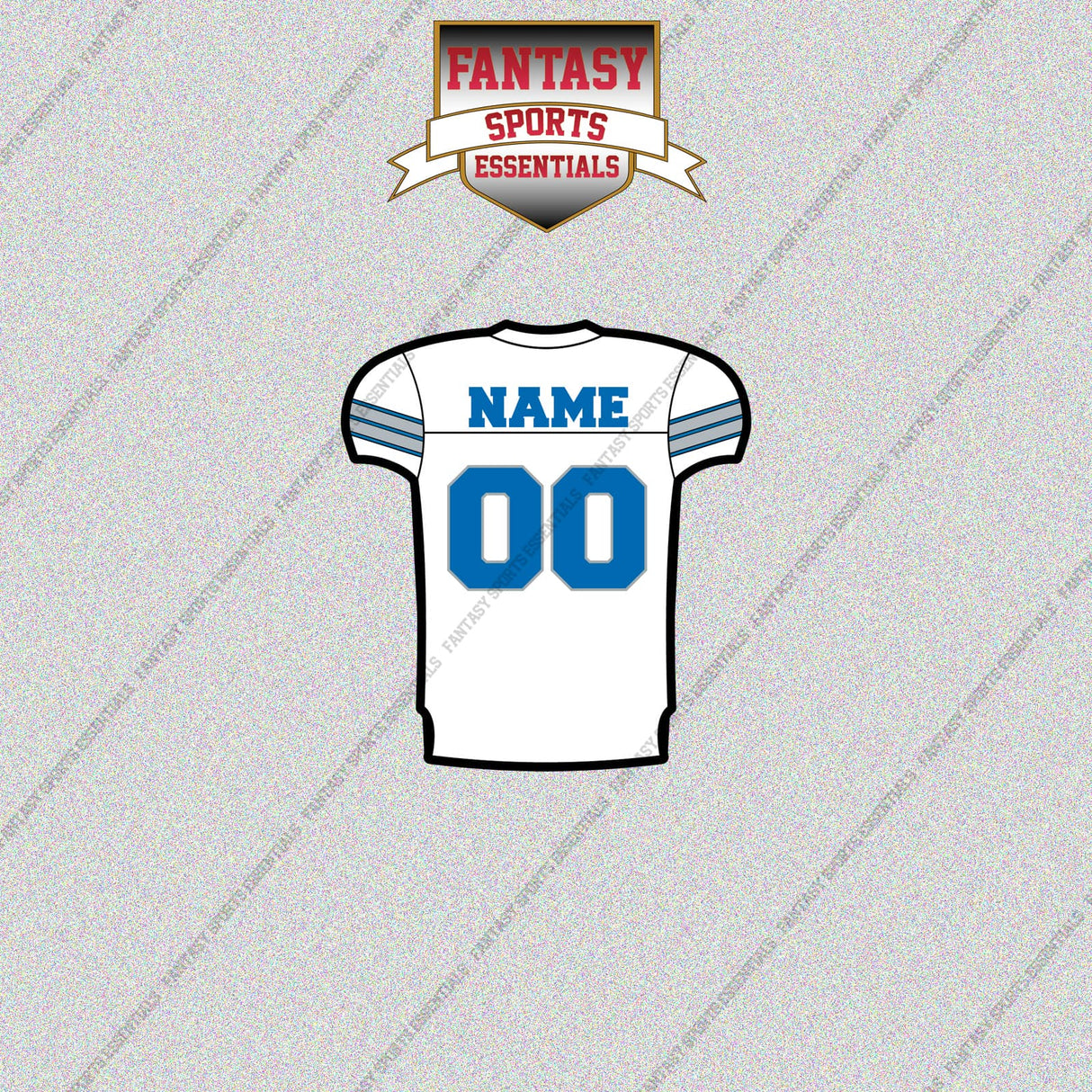 Detroit Lions Personalized Current Away Jersey Glossy Stickers