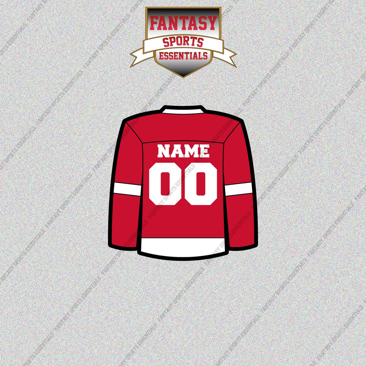 Detroit Red Wings Personalized Current Home Jersey Glossy Stickers