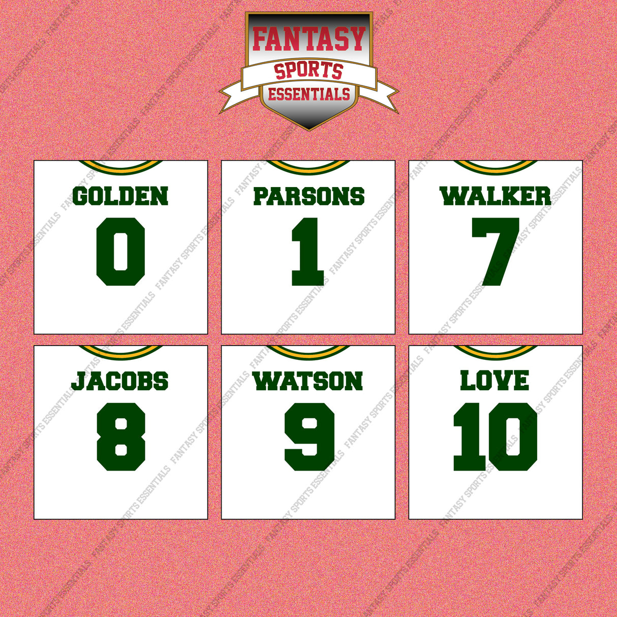 Green Bay Packers 2025 Away Jersey Wall Art Prints (Choose Your Player) Page 1