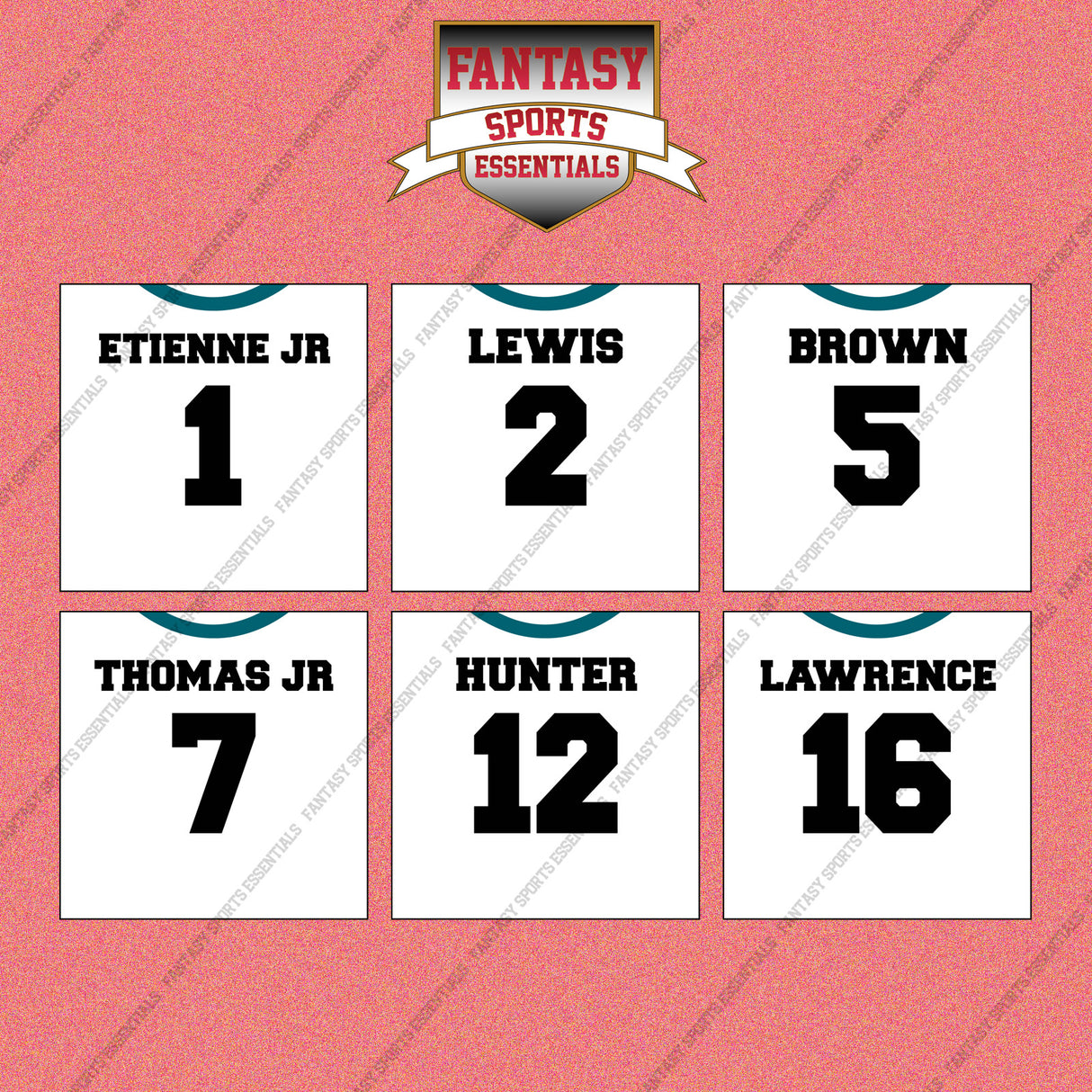 Jacksonville Jaguars 2025 Away Jersey Wall Art Prints (Choose Your Player) Page 1