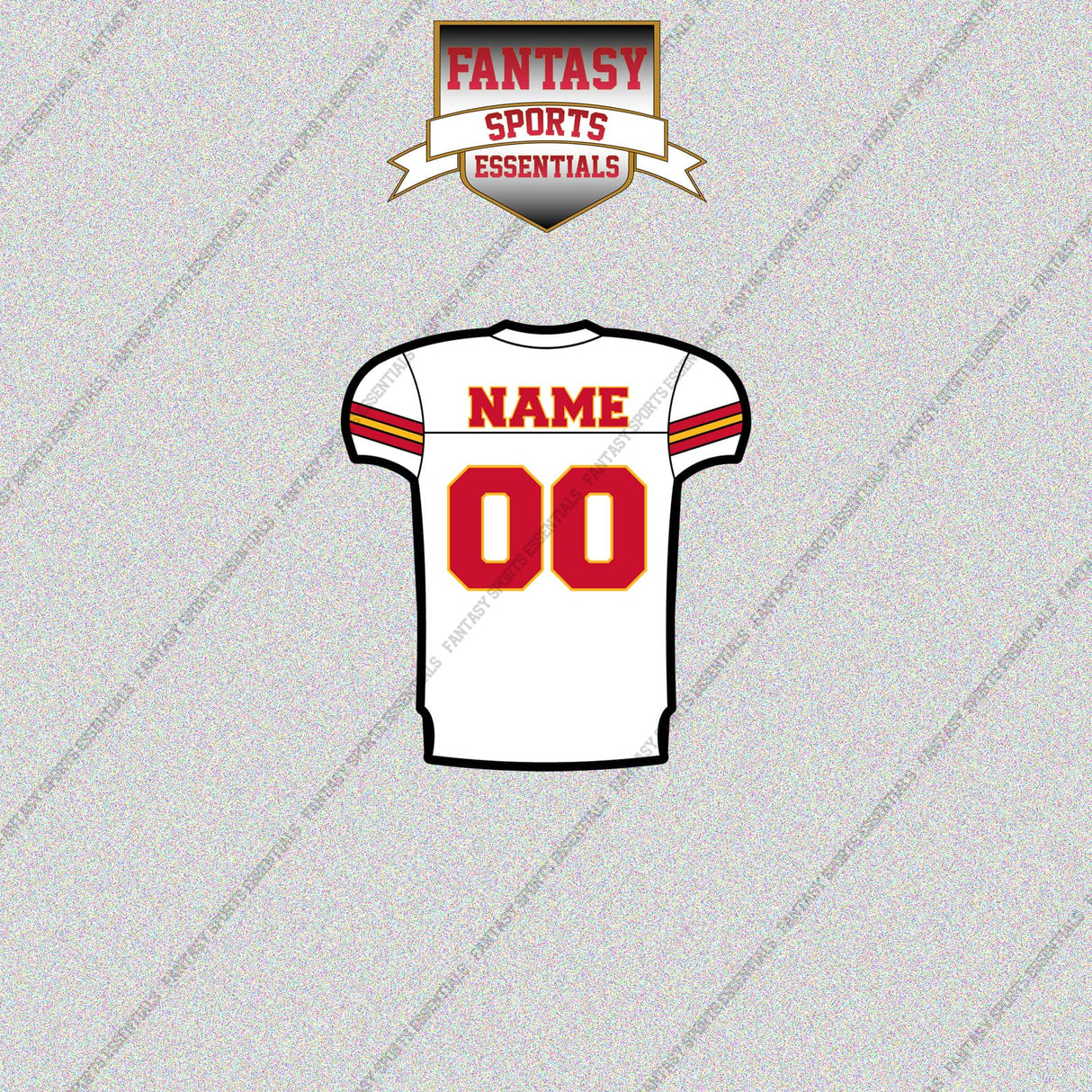 Kansas City Chiefs Personalized Current Away Jersey Glossy Stickers