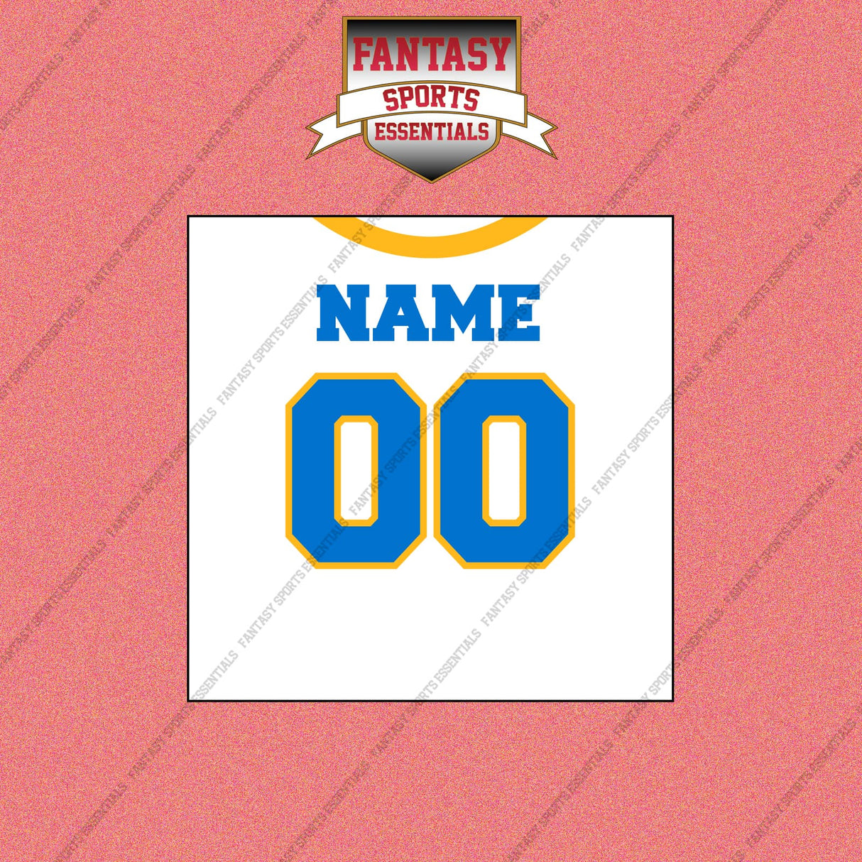 Los Angeles Chargers Personalized Current Away Jersey Wall Art Prints