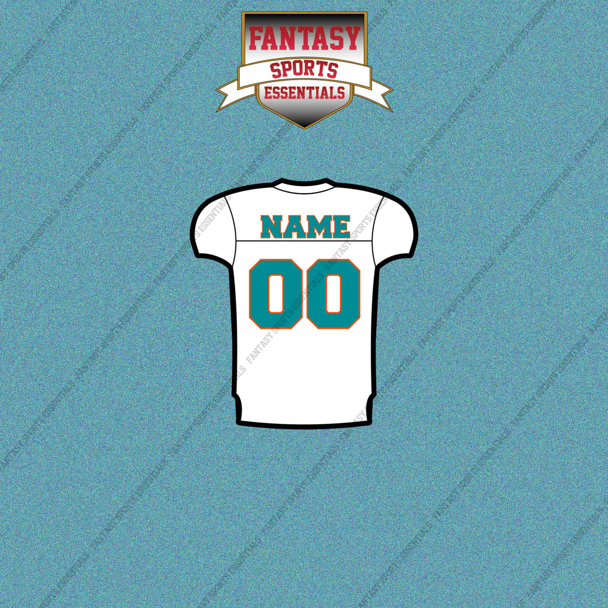 Miami Dolphins Personalized Current Away Jersey Car Decals