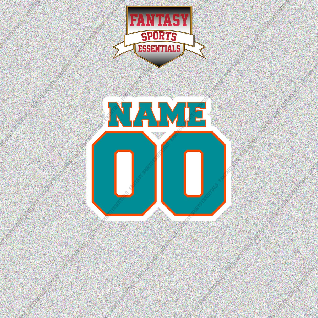 Miami Dolphins Personalized Current Name and Number Glossy Stickers