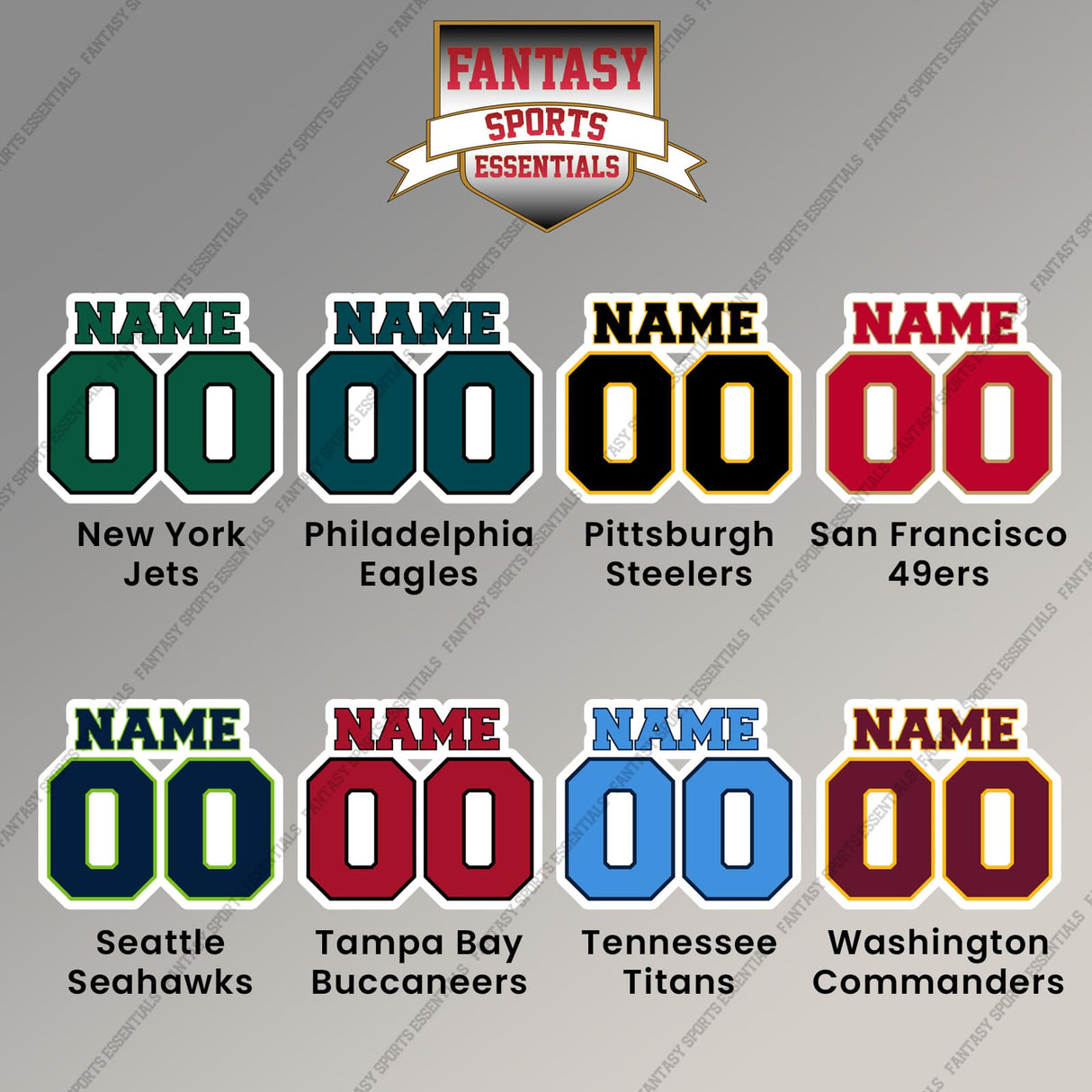 Pro Football Personalized Current Name and Number Magnets (L-W) (Enter Your Name and Number