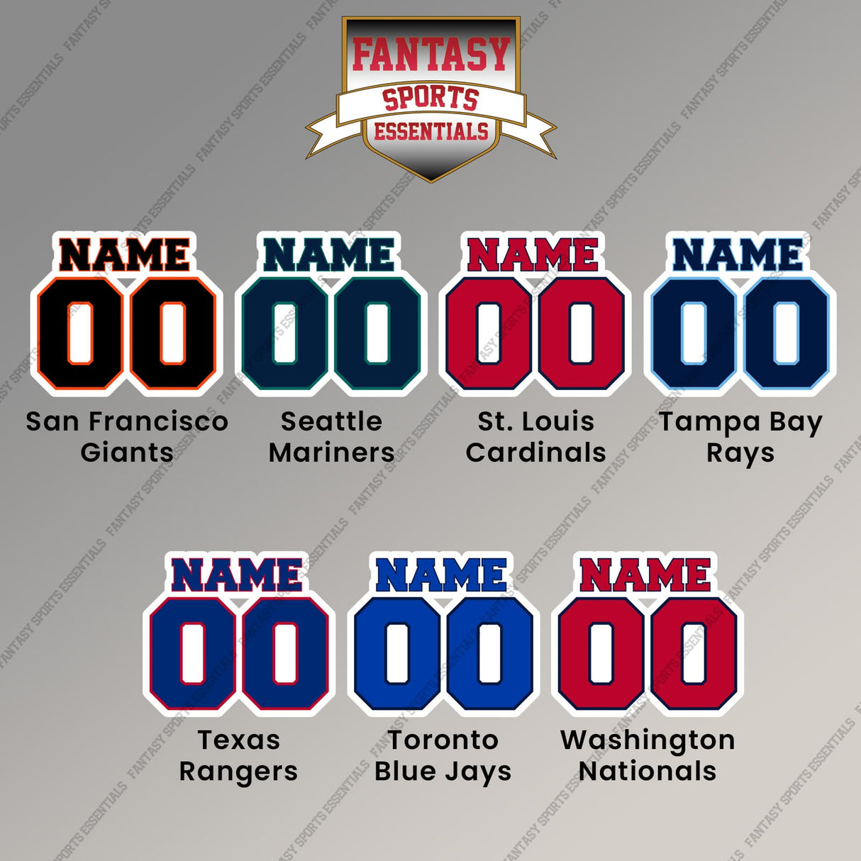 Pro Baseball Personalized Current Name and Number Magnets (M-W) (Enter Your Name and Number)