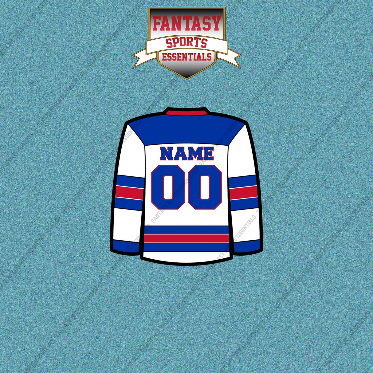 New York Rangers Personalized Current Away Jersey Car Decals