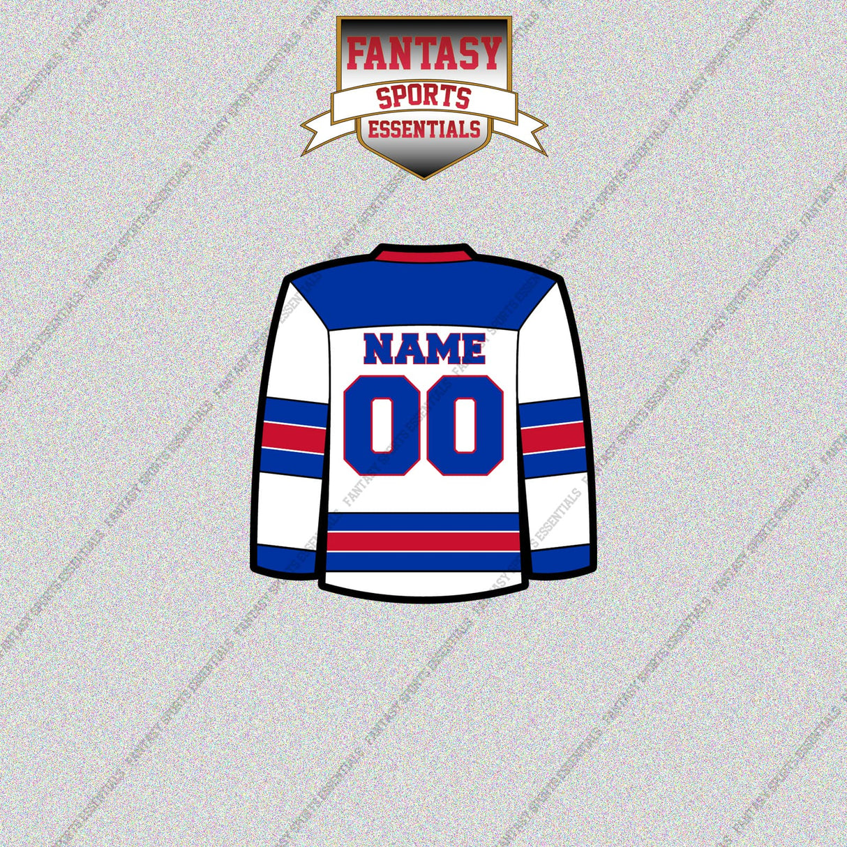 New York Rangers Personalized Current Away Jersey Glossy Stickers