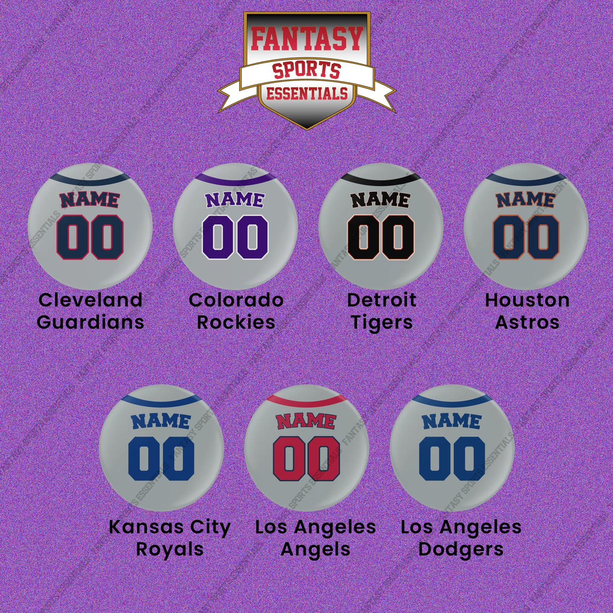 Pro Baseball Personalized Current Away Jersey Button Pins (A-L) (Enter Your Name and Number) Page 2