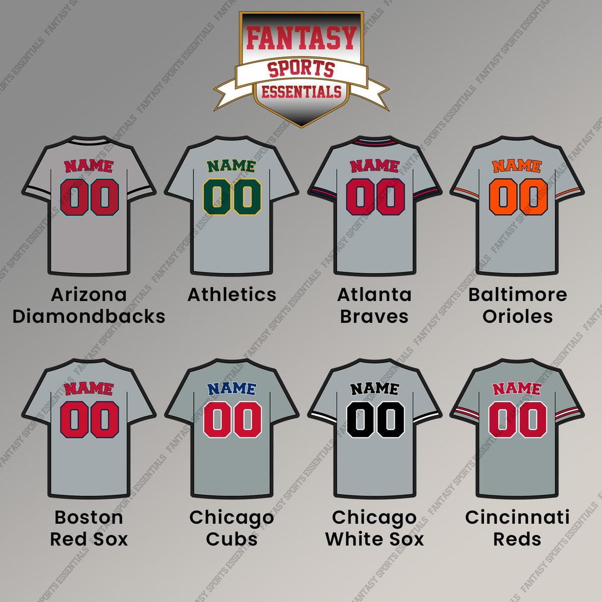 Pro Baseball Personalized Current Away Jersey Magnets (A-L) (Enter Your Name and Number) Page 1