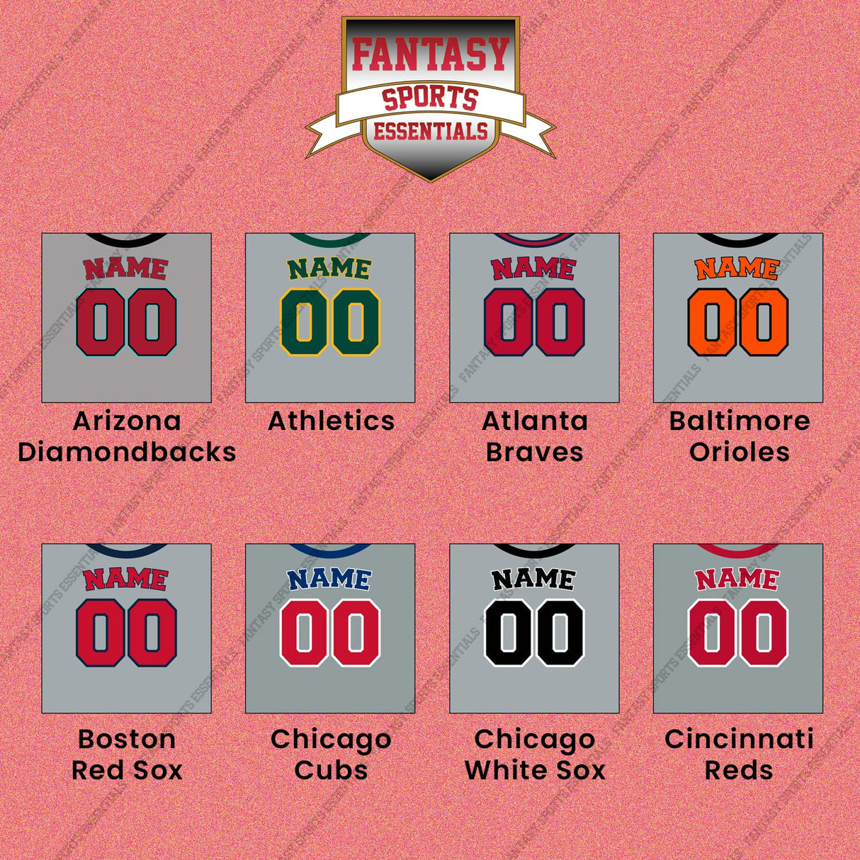 Pro Baseball Personalized Current Away Jersey Wall Art Prints (A-L) (Enter Your Name and Number) Page 1