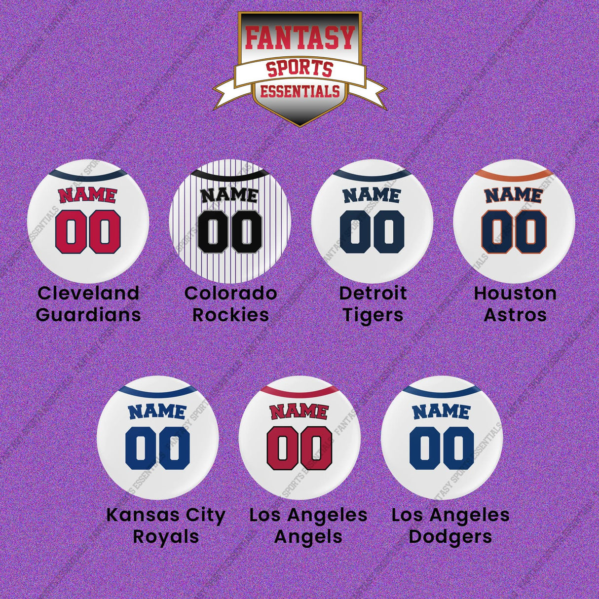 Pro Baseball Personalized Current Home Jersey Button Pins (A-L) (Enter Your Name and Number) Page 2