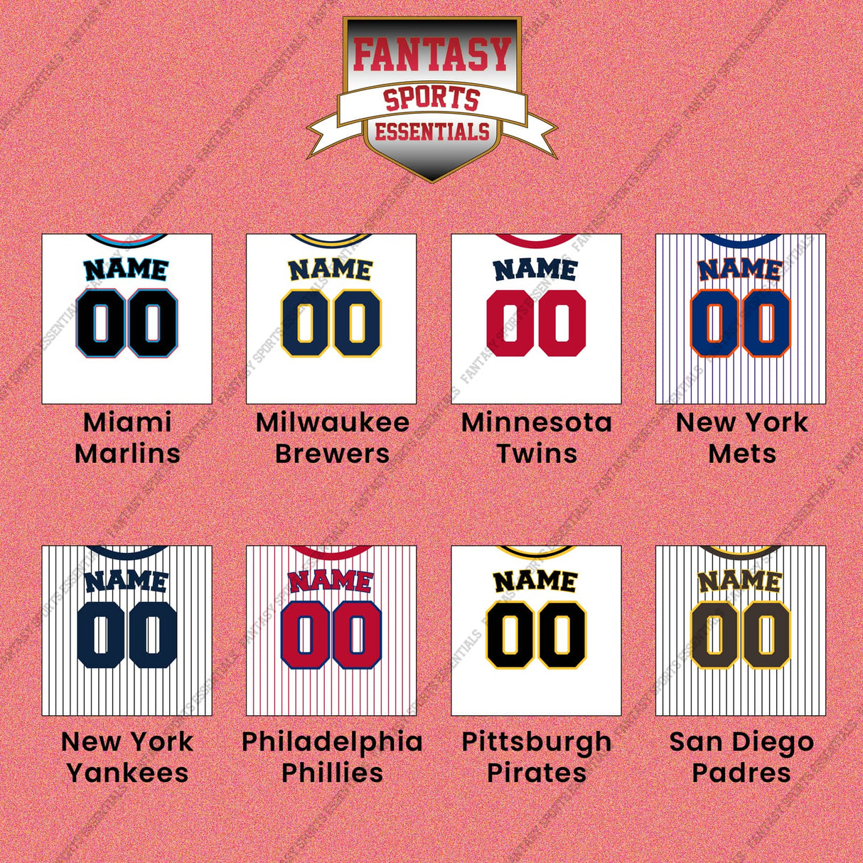 Pro Baseball Personalized Current Home Jersey Wall Art Prints (M-W) (Enter Your Name and Number) Page 1