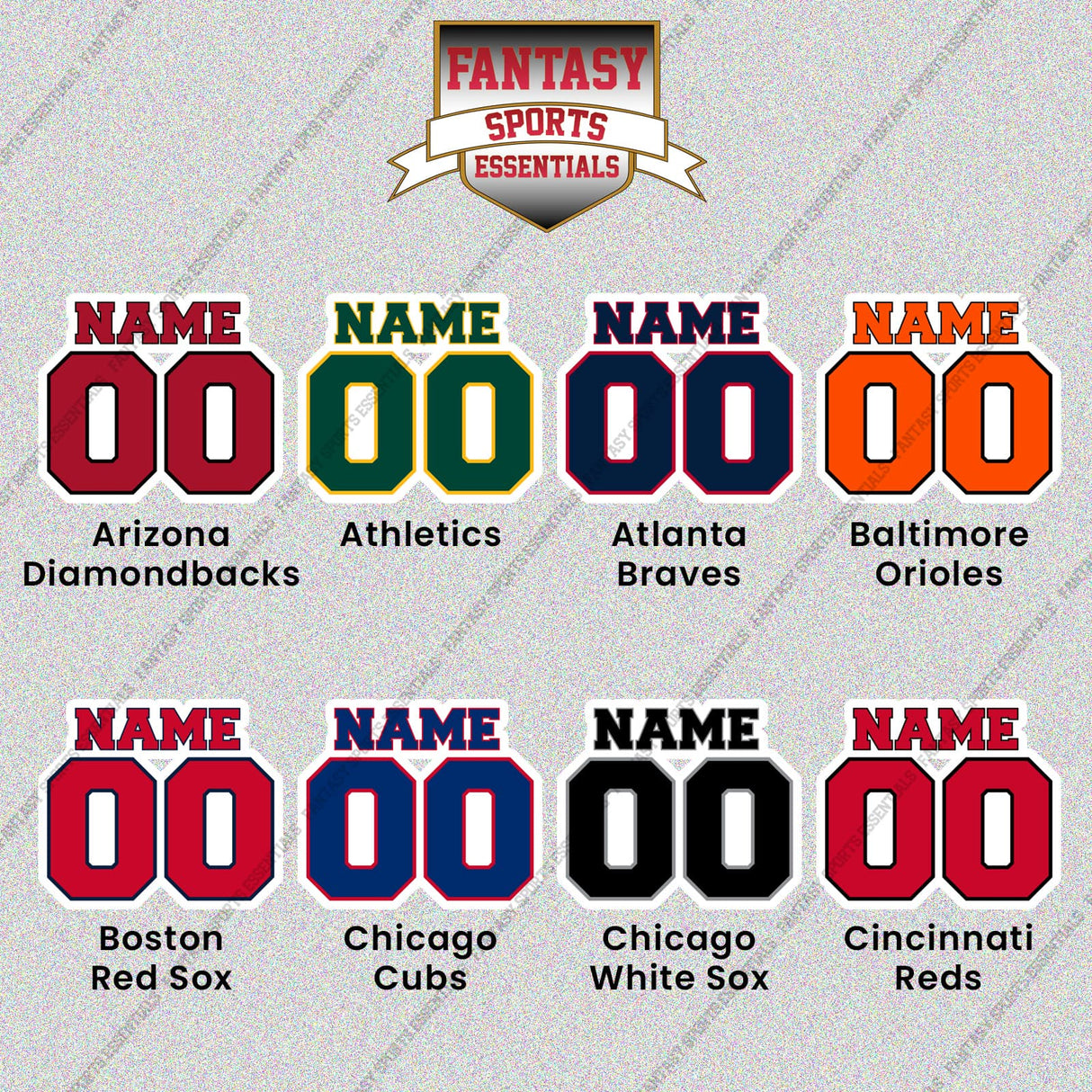 Pro Baseball Personalized Current Name and Number Glossy Stickers (A-L) (Enter Your Name and Number) Page 1
