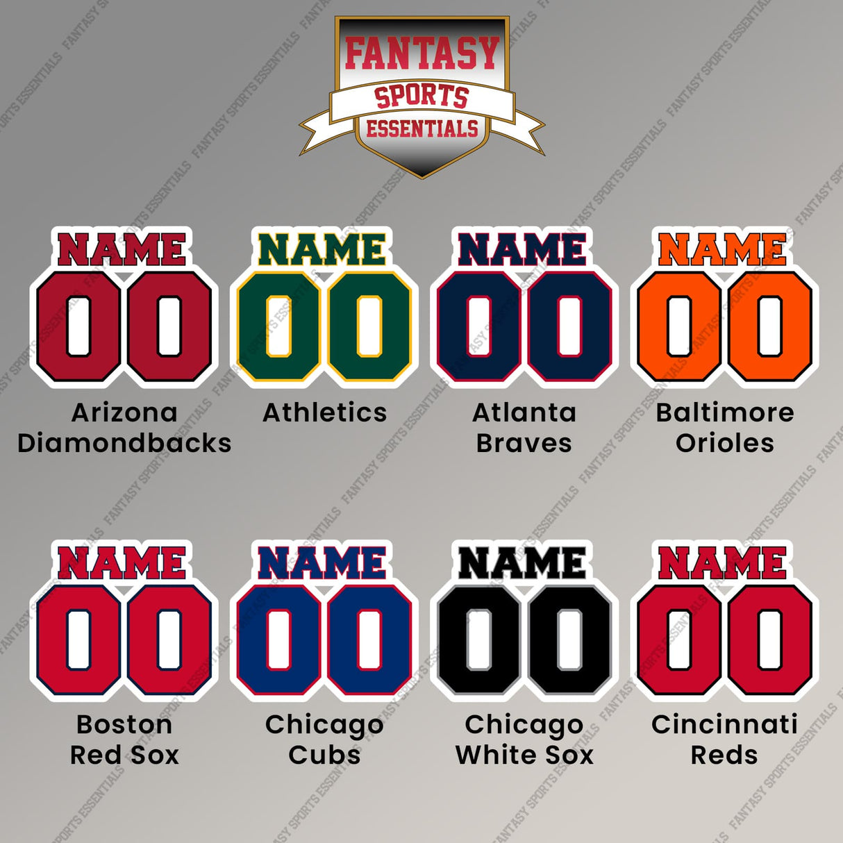 Pro Baseball Personalized Current Name and Number Magnets (A-L) (Enter Your Name and Number) Page 1