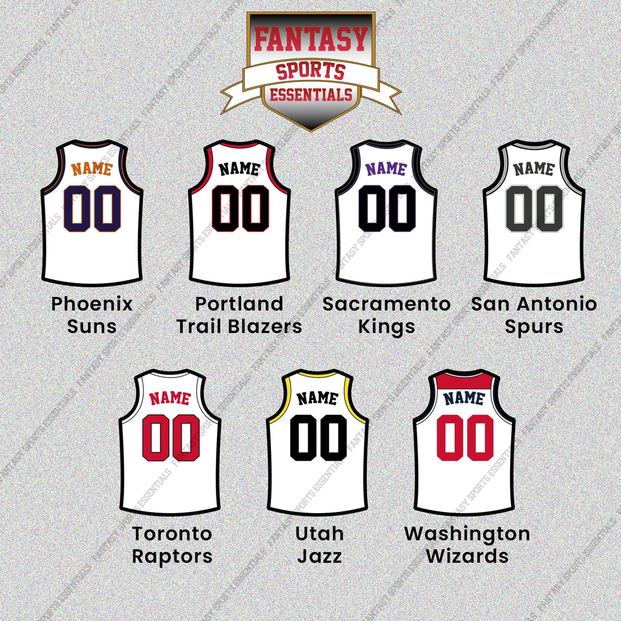 Pro Basketball Personalized Current Away Jersey Glossy Stickers (M-W) (Enter Your Name and Number) Page 2