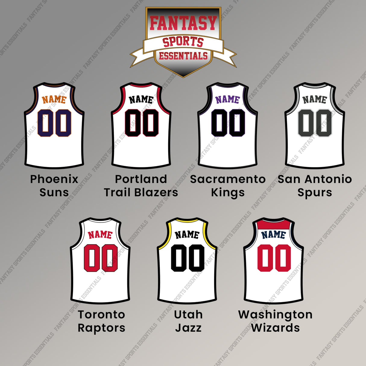 Pro Basketball Personalized Current Away Jersey Magnets (M-W) (Enter Your Name and Number) Page 2
