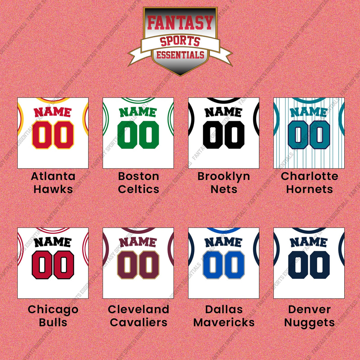 Pro Basketball Personalized Current Away Jersey Wall Art Prints (A-M) (Enter Your Name and Number) Page 1