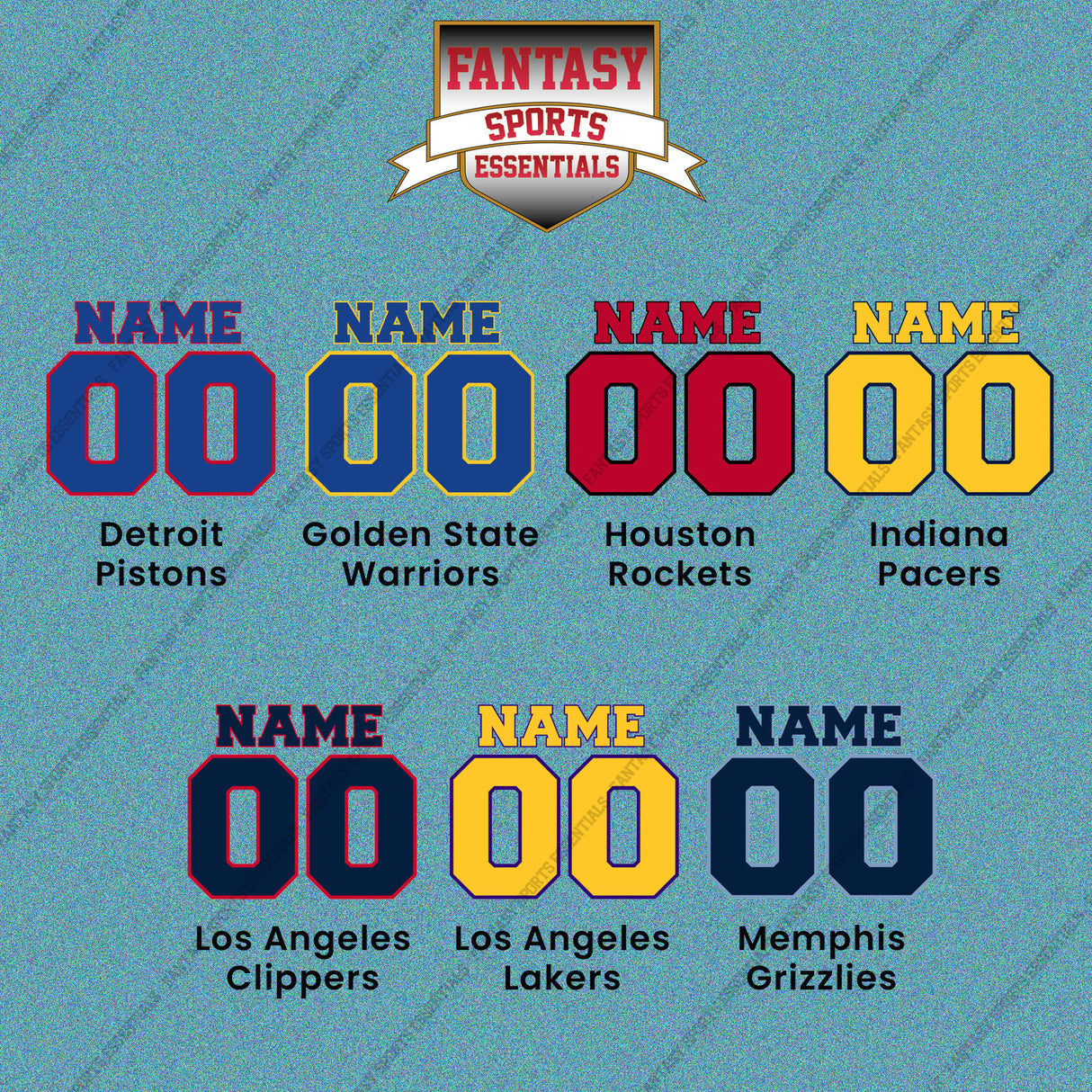 Pro Basketball Personalized Current Name and Number Car Decals (A-M) (Enter Your Name and Number) Page 2