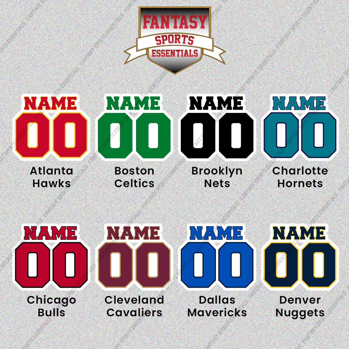 Pro Basketball Personalized Current Name and Number Glossy Stickers (A-M) (Enter Your Name and Number) Page 1