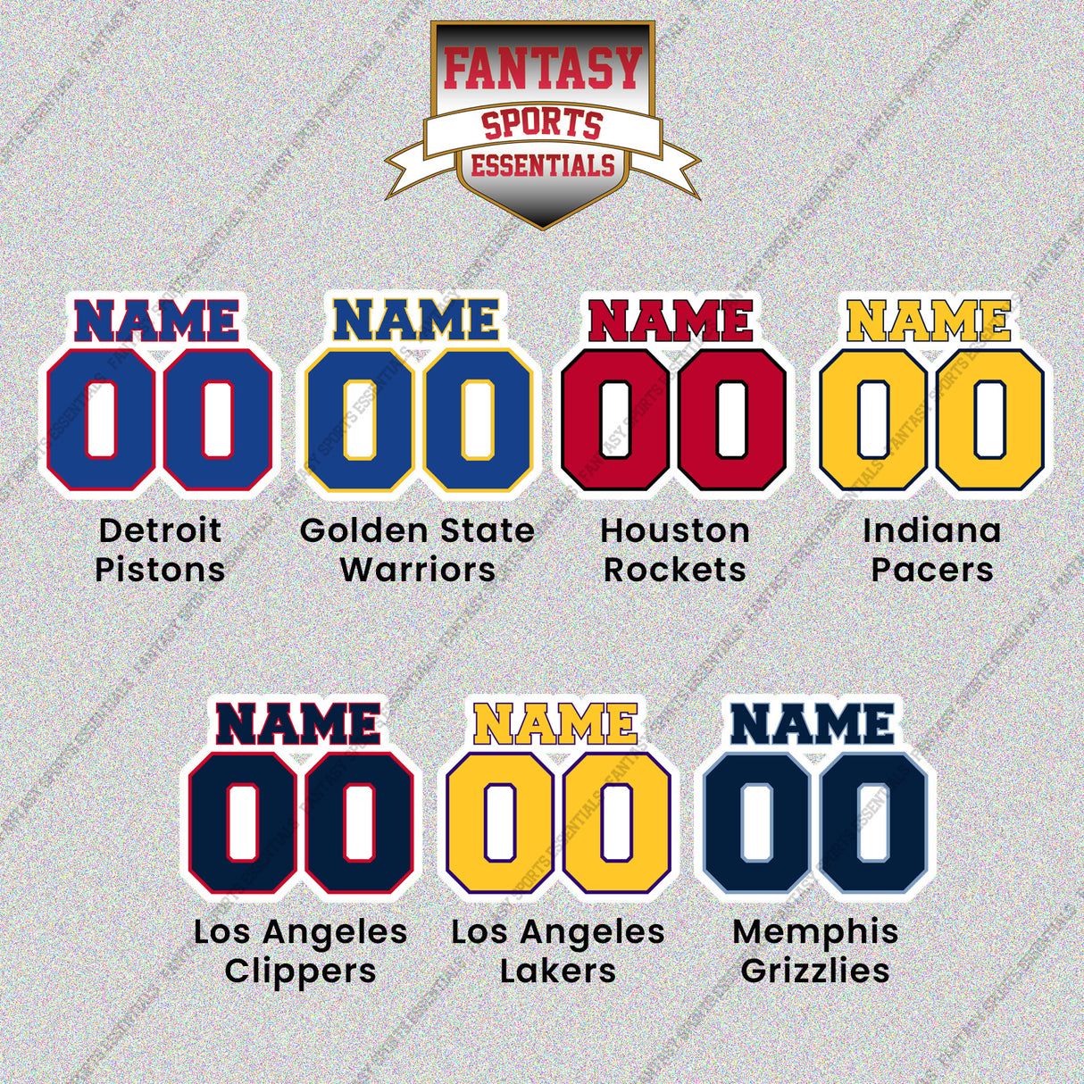 Pro Basketball Personalized Current Name and Number Glossy Stickers (A-M) (Enter Your Name and Number) Page 2