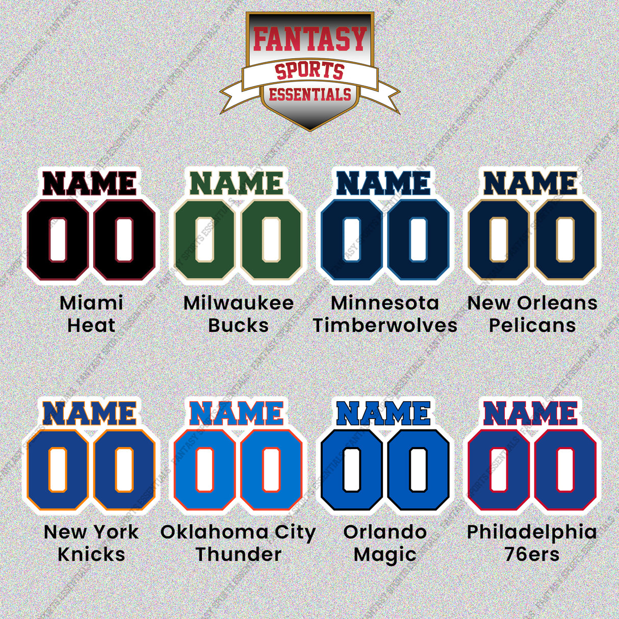 Pro Basketball Personalized Current Name and Number Glossy Stickers (M-W) (Enter Your Name and Number) Page 1