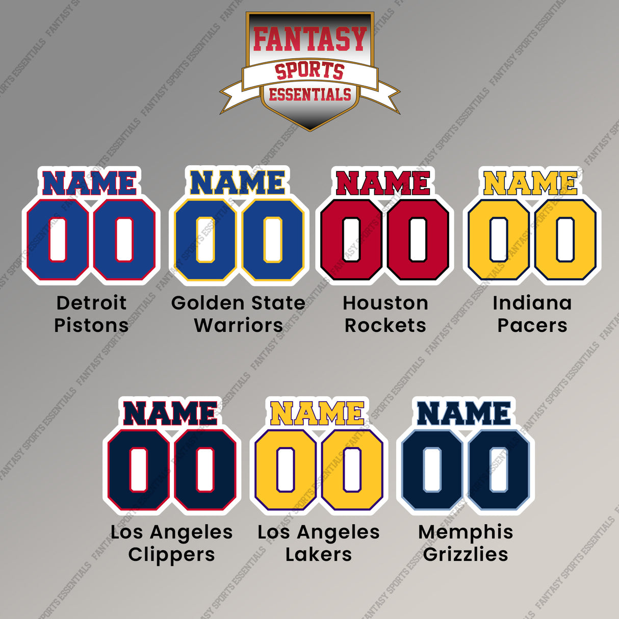 Pro Basketball Personalized Current Name and Number Magnets (A-M) (Enter Your Name and Number) Page 2