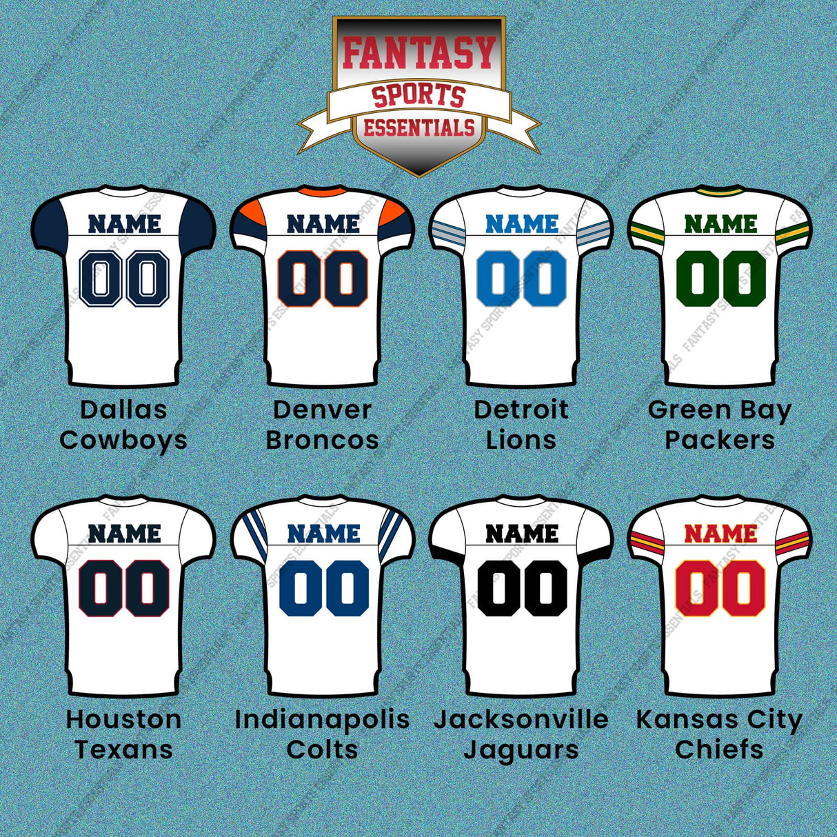 Pro Football Personalized Current Away Jersey Car Decals (A-K) (Enter Your Name and Number) Page 2