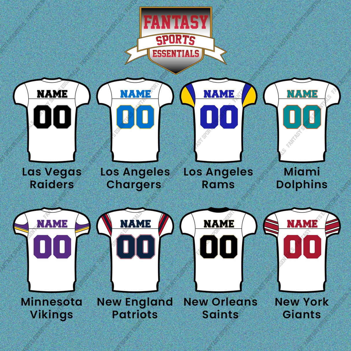 Pro Football Personalized Current Away Jersey Car Decals (L-W) (Enter Your Name and Number) Page 1