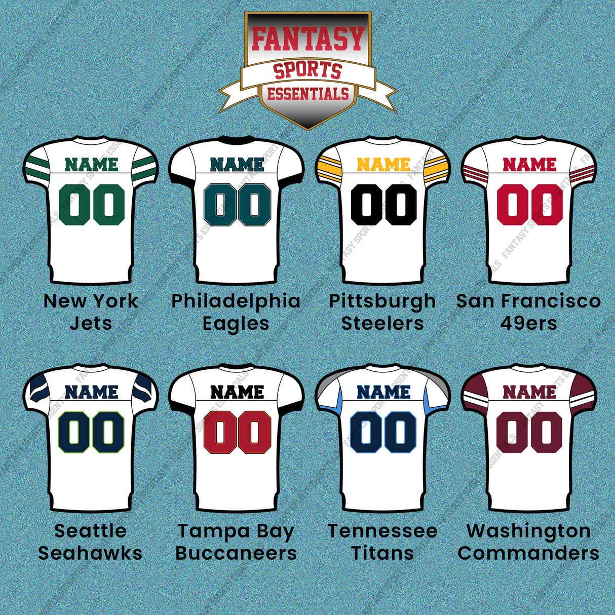 Pro Football Personalized Current Away Jersey Car Decals (L-W) (Enter Your Name and Number) Page 2