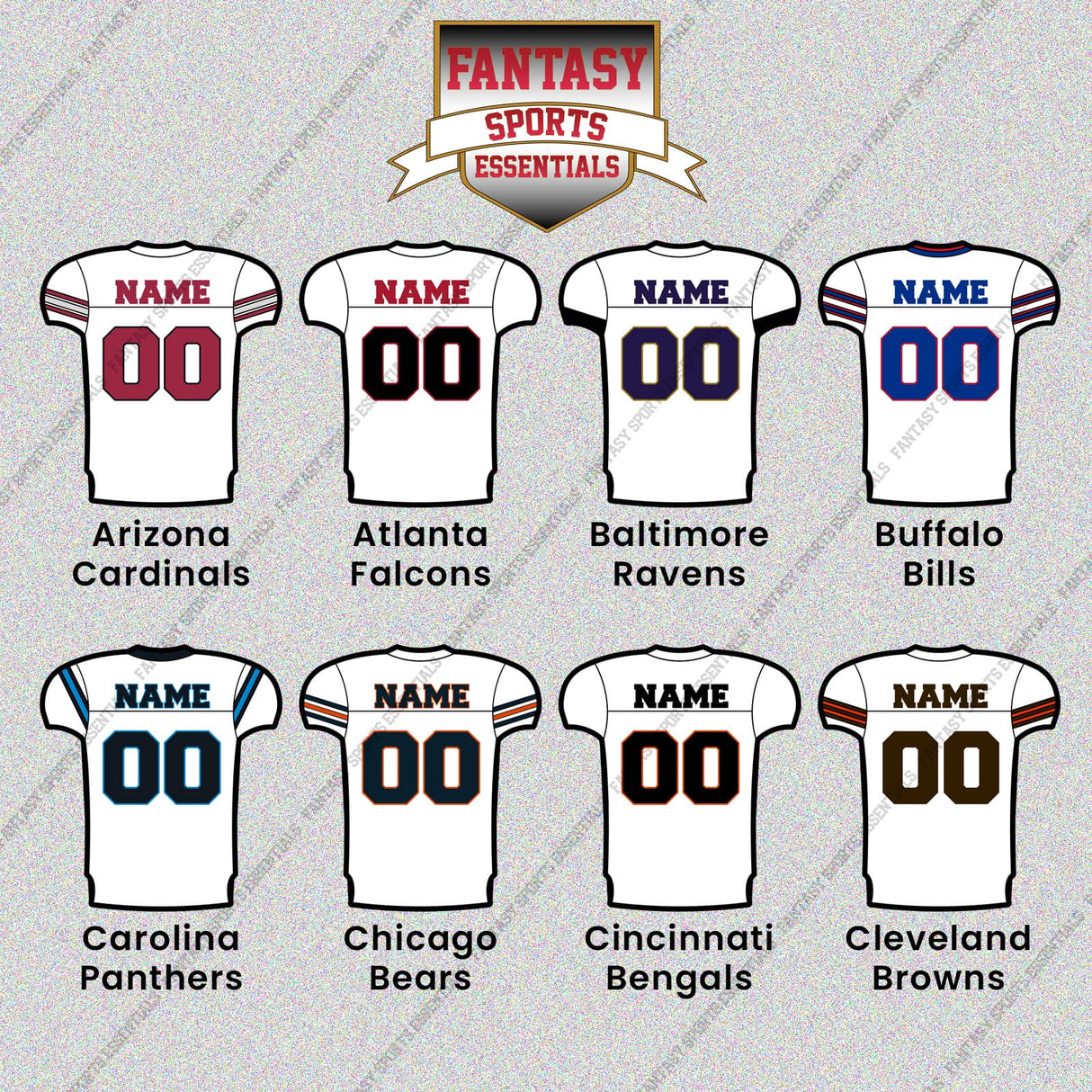 Pro Football Personalized Current Away Jersey Glossy Stickers (A-K) (Enter Your Name and Number) Page 1