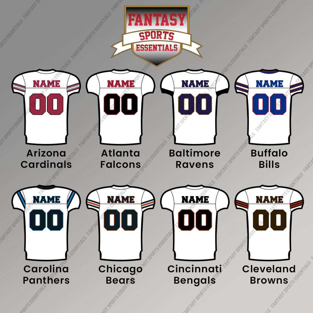 Pro Football Personalized Current Away Jersey Magnets (A-K) (Enter Your Name and Number) Page 1