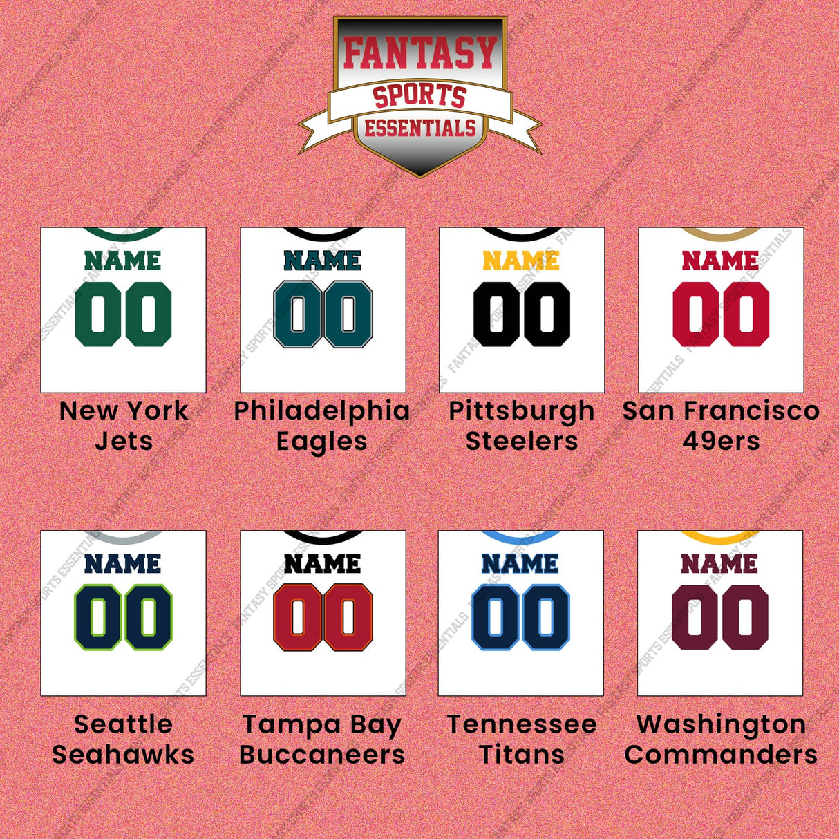 Pro Football Personalized Current Away Jersey Wall Art Prints (L-W) (Enter Your Name and Number) Page 2