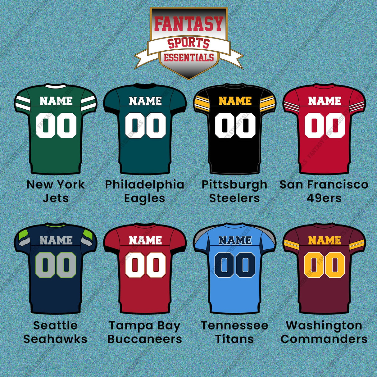 Pro Football Personalized Current Away Jersey Car Decals (L-W) (Enter Your Name and Number) Page 2