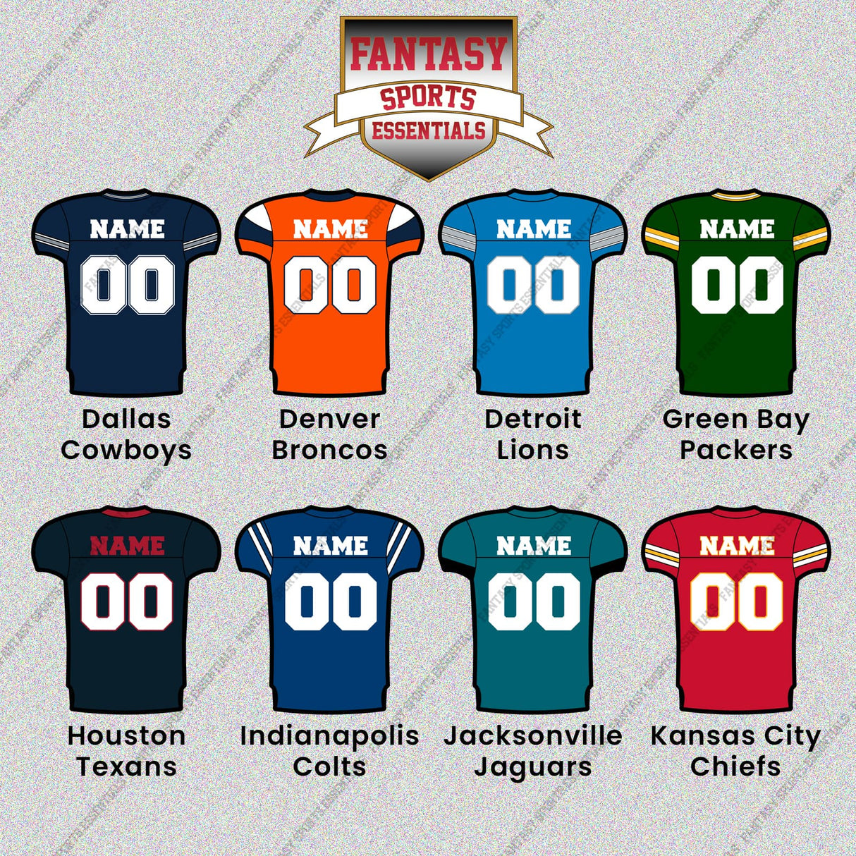 Pro Football Personalized Current Home Jersey Glossy Stickers (A-K) (Enter Your Name and Number) Page 2