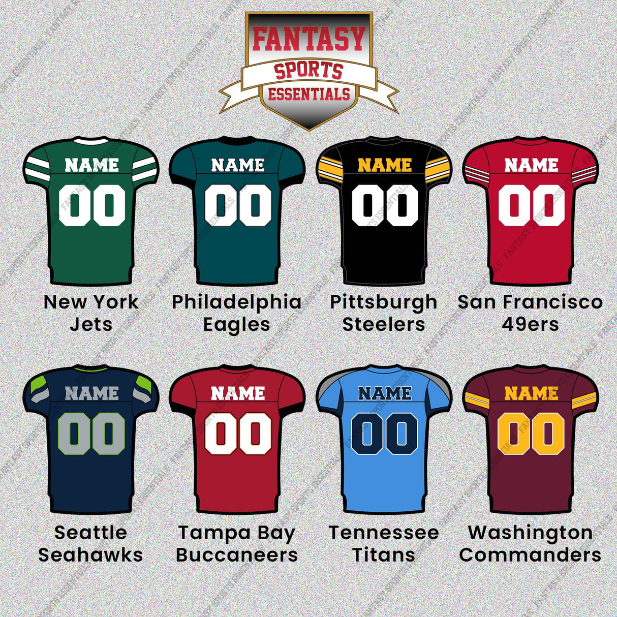 Pro Football Personalized Current Home Jersey Glossy Stickers (L-W) (Enter Your Name and Number) Page 2