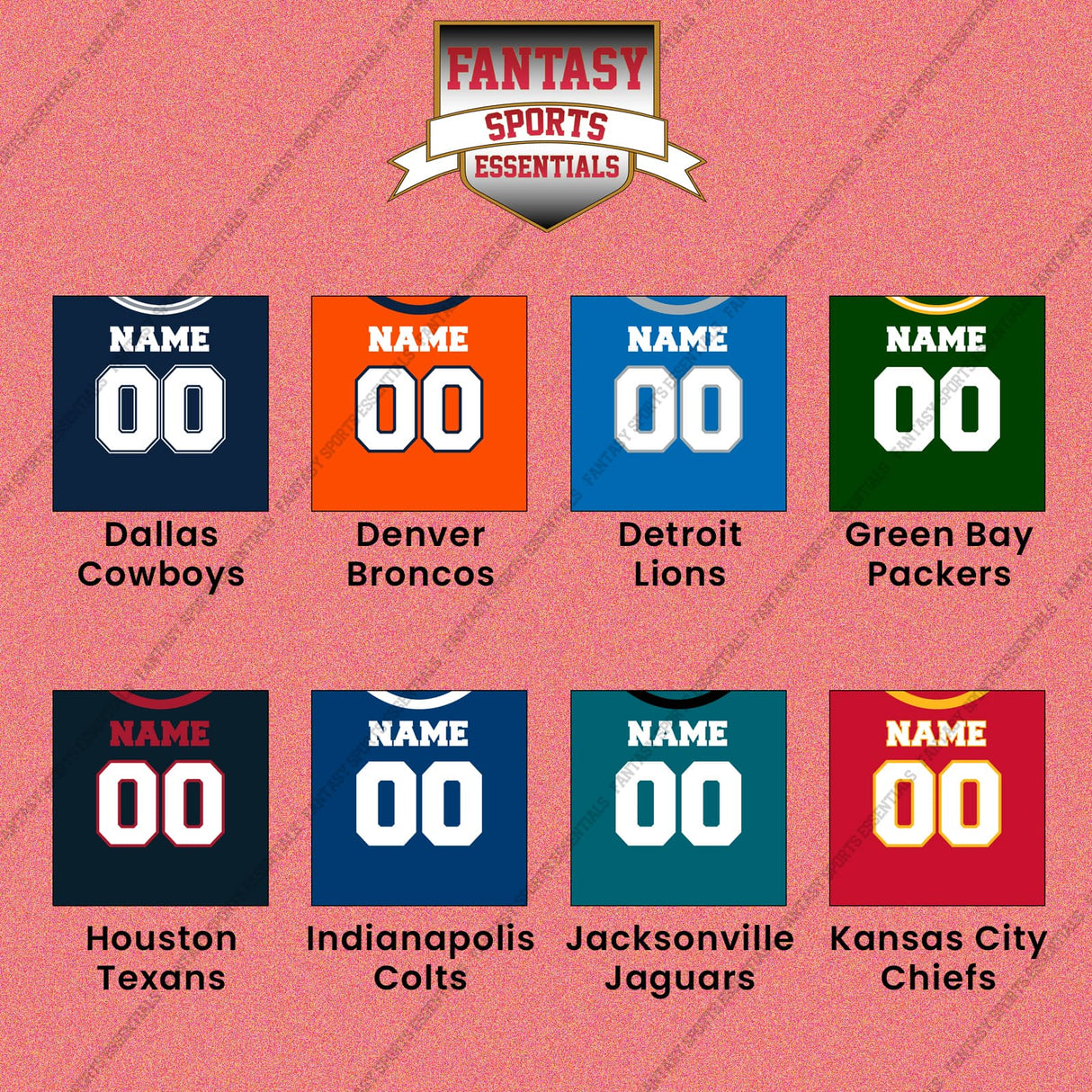 Pro Football Personalized Current Home Jersey Wall Art Prints (A-K) (Enter Your Name and Number) Page 2