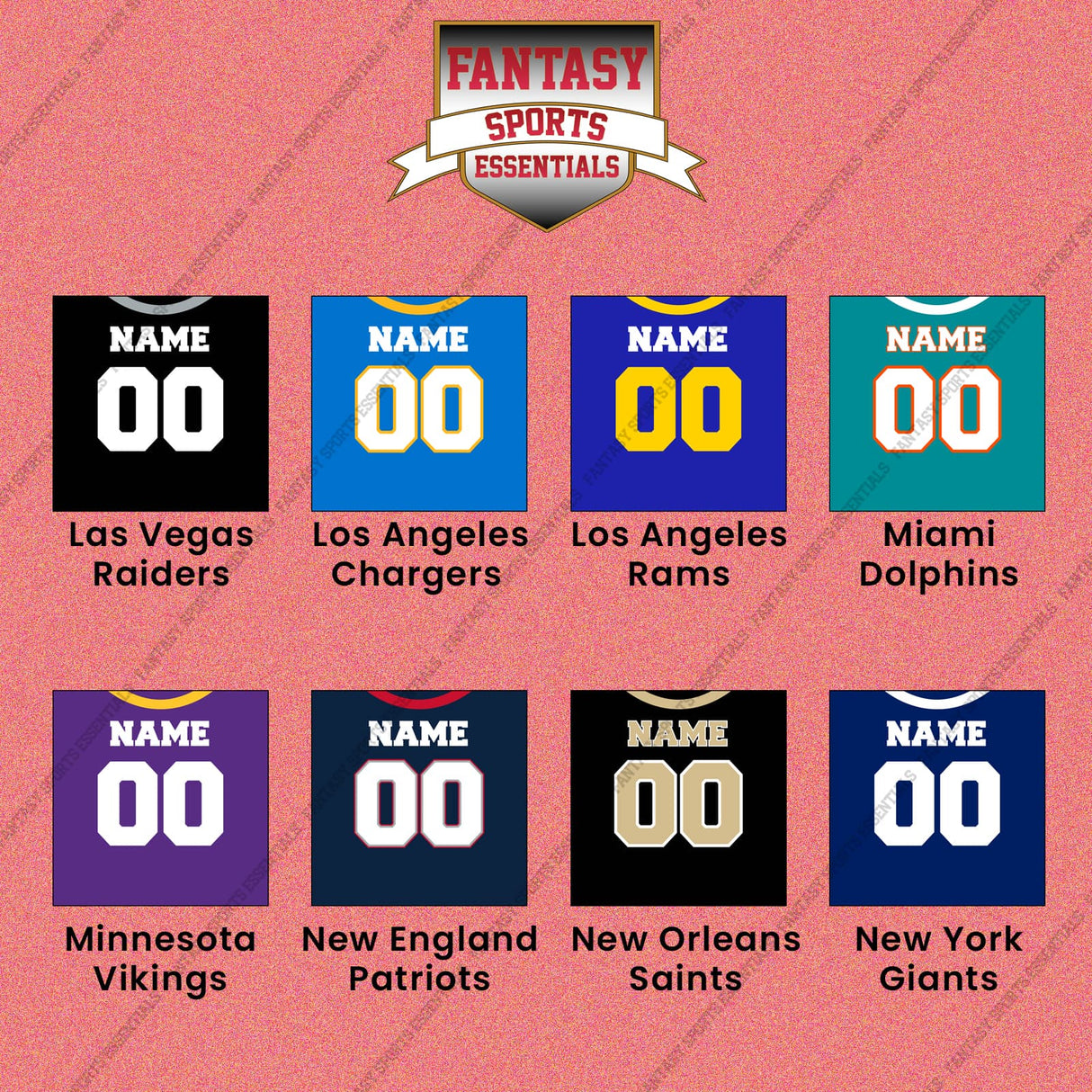 Pro Football Personalized Current Home Jersey Wall Art Prints (L-W) (Enter Your Name and Number) Page 1