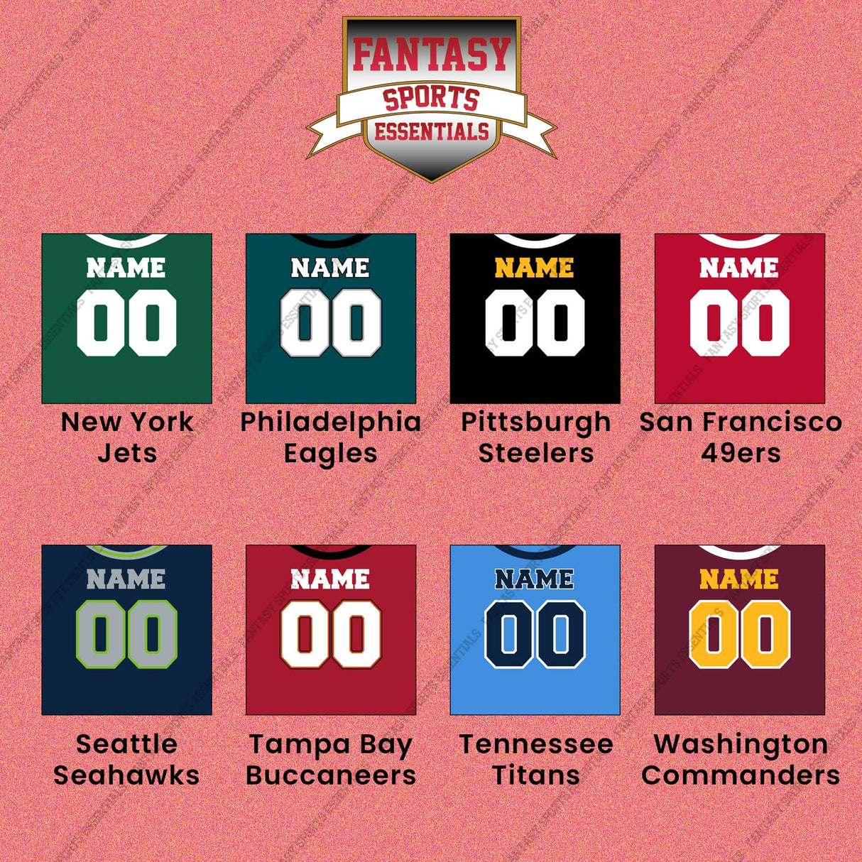 Pro Football Personalized Current Home Jersey Wall Art Prints (L-W) (Enter Your Name and Number) Page 2