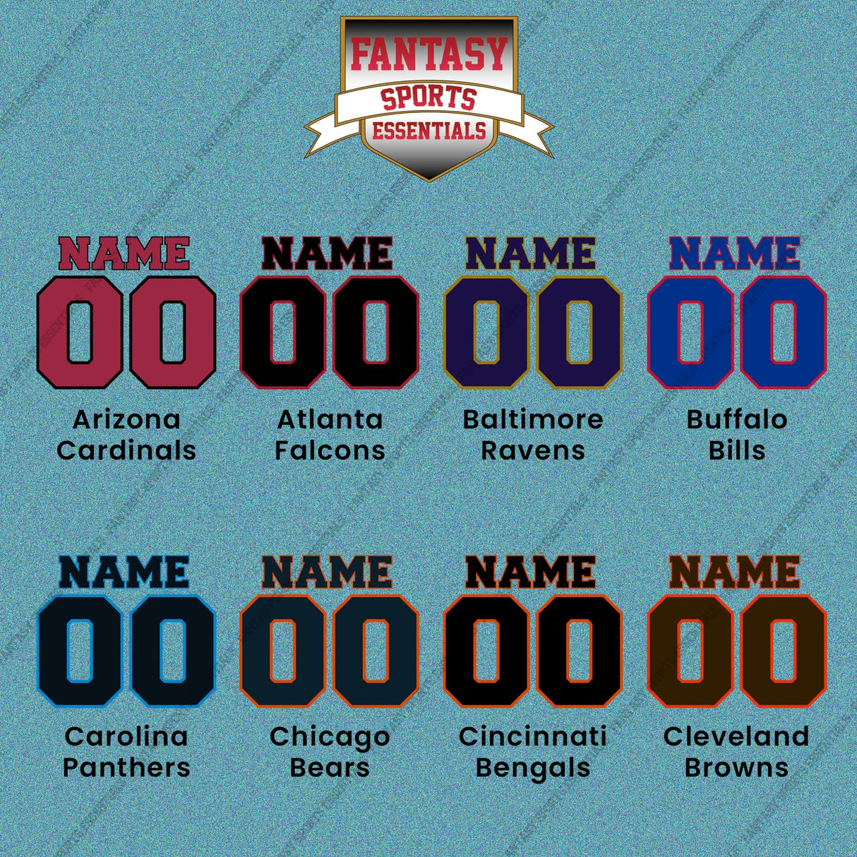 Pro Football Personalized Current Name and Number Car Decals (A-K) (Enter Your Name and Number) Page 1