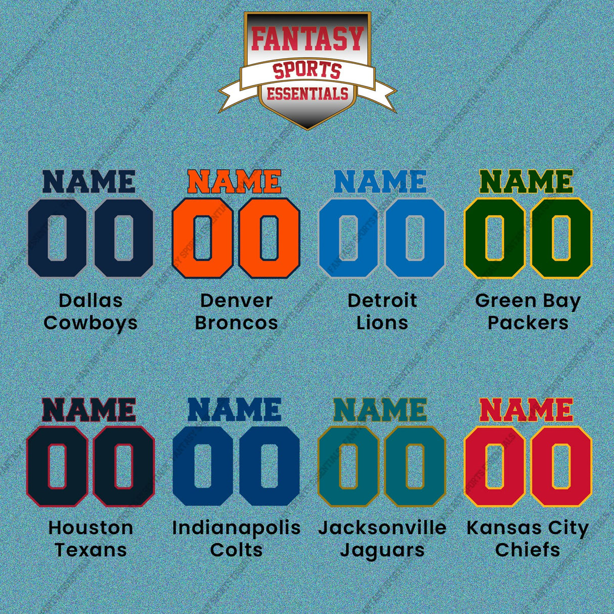 Pro Football Personalized Current Name and Number Car Decals (A-K) (Enter Your Name and Number) Page 2
