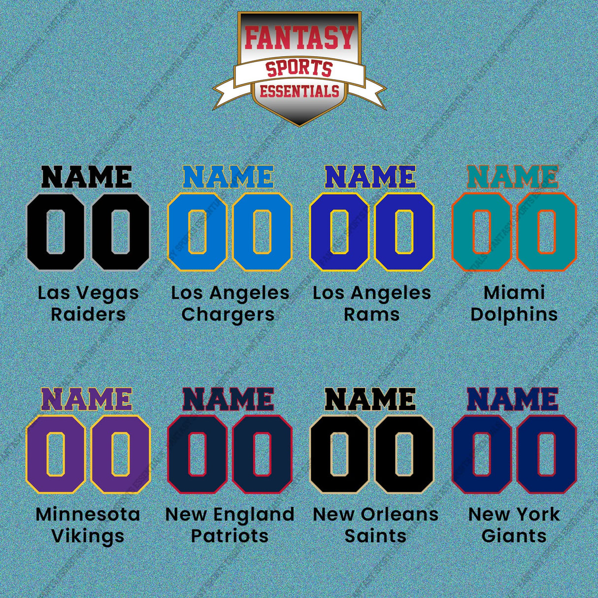 Pro Football Personalized Current Name and Number Car Decals (L-W) (Enter Your Name and Number) Page 1