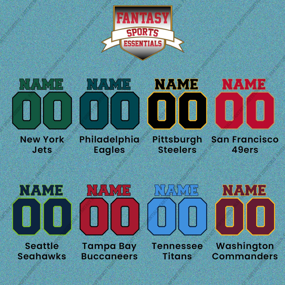 Pro Football Personalized Current Name and Number Car Decals (L-W) (Enter Your Name and Number) Page 2