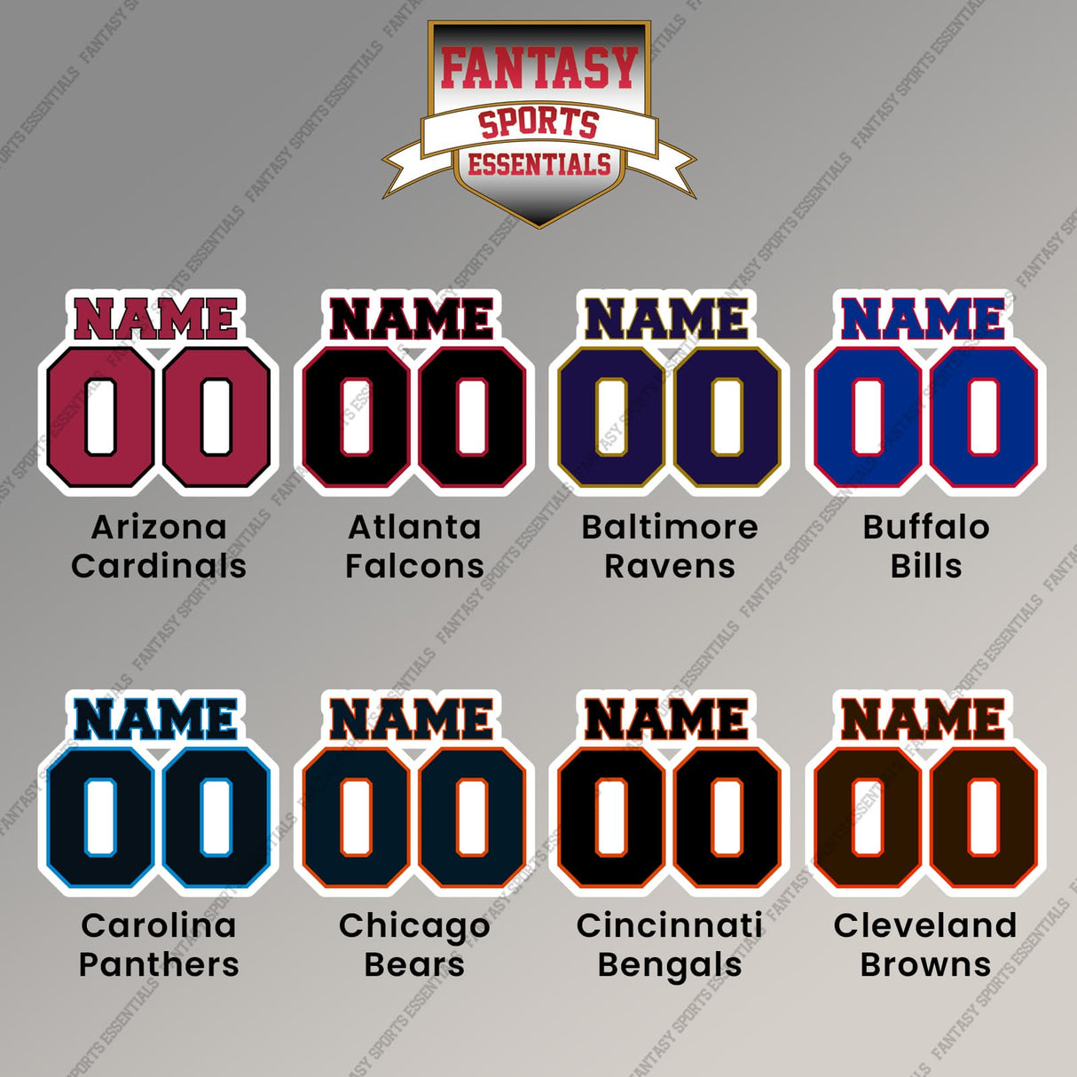 Pro Football Personalized Current Name and Number Magnets (A-K) (Enter Your Name and Number) Page 1